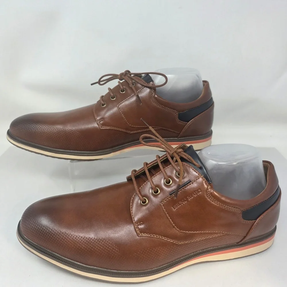 Bruno Marc Dress Shoes Mens Size 12 LG19008M Brown Casual Oxford Excellent